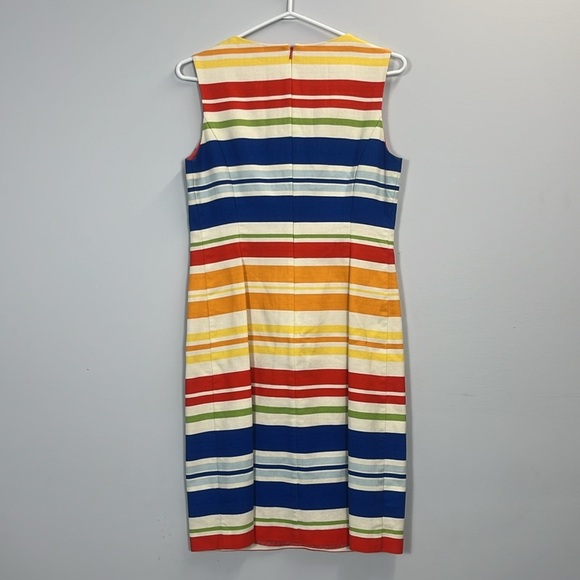 Anthropologie Tabitha Embroidered Striped Colorful Sheath Dress size 4 - Picture 3 of 5